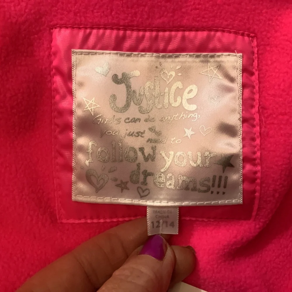 NWT Justice big girls hot pink puffer vest‎